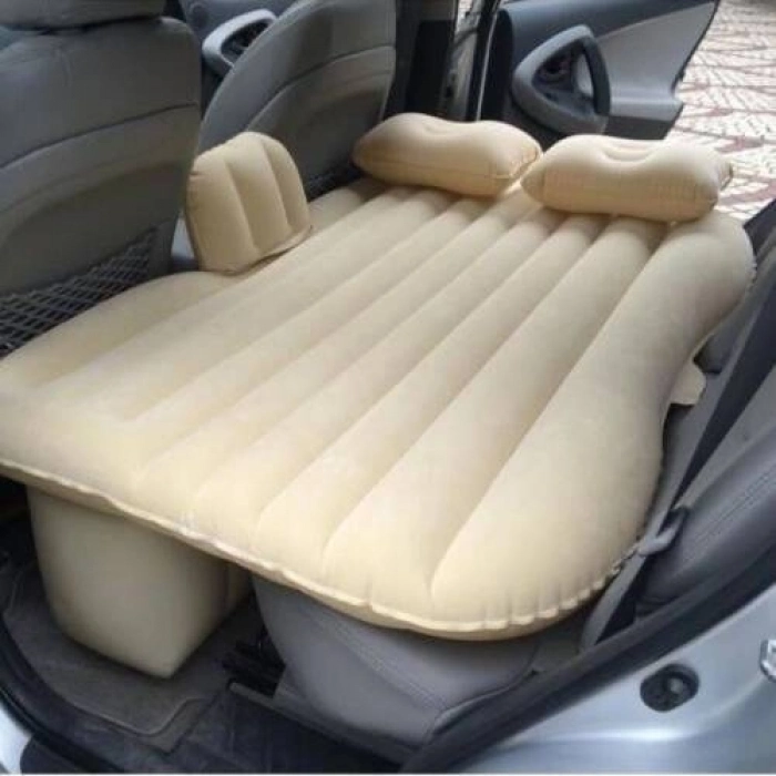 Özel Üretim Arka Koltuk Seyahat Kamp Konforu Taşıma Çantalı Pratik Gri Şişme Araba Yatağı Seti