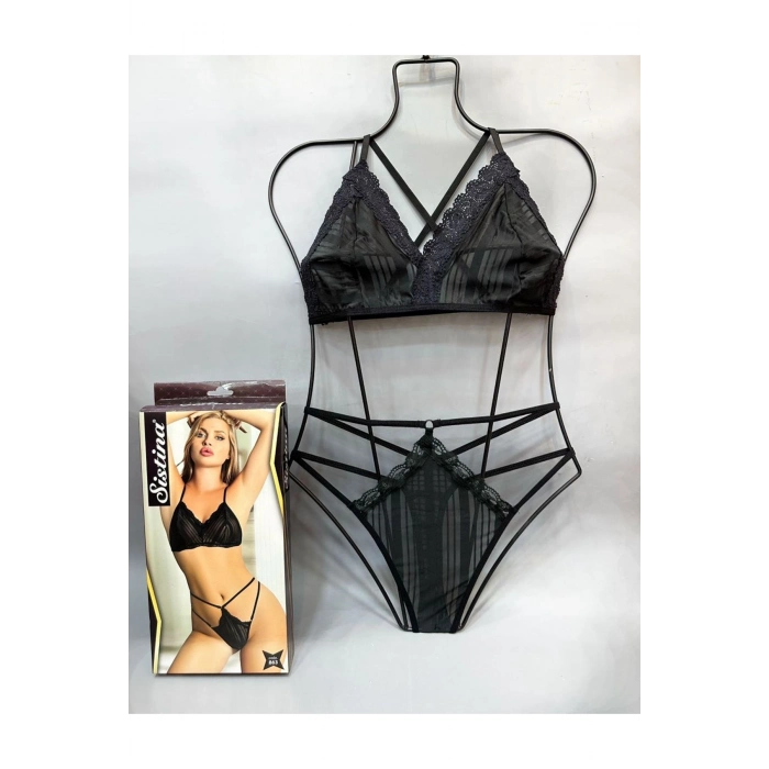 #FanteziSütyenTakım  Likralı Rahat Esnek Kadın İç Giyim Parça Tasarım Siyah Bralet Sütyen Takım