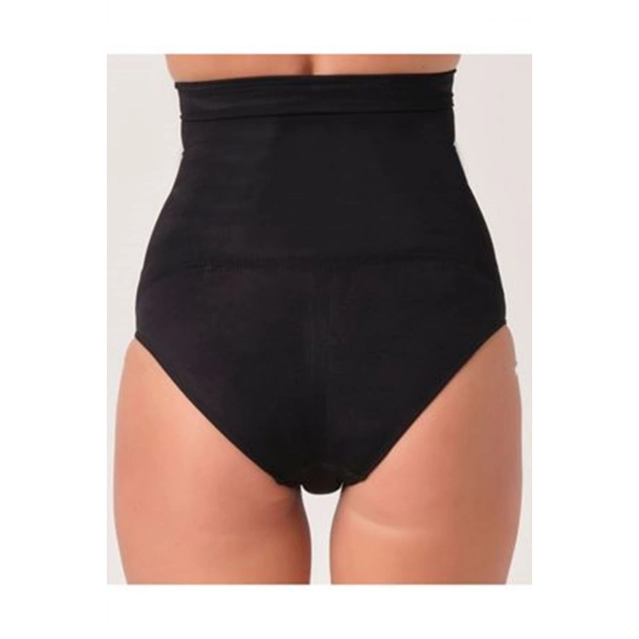 #SlipKorse Polyamid Kumaş Vücut Şekillendiren Toparlayıcı Form Siyah Kadın Dikişsiz Slip Korse