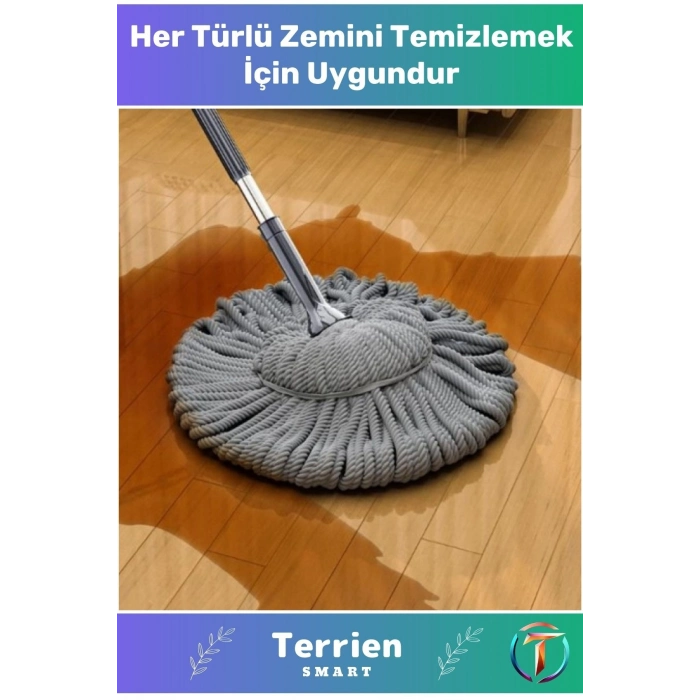 Smart Seri Kendinden Sıkmalı Her Zemine Uygun Mandallı Toz Paspas Yedek Bezli Pratik Kullanışlı