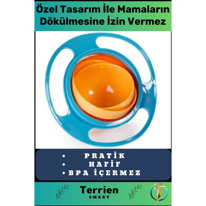 Smart Seri Özel Tasarım Kolay Temizlenebilen Sağlıklı Malzeme Pratik Dökülmeyen Bebek Mama Kasesi