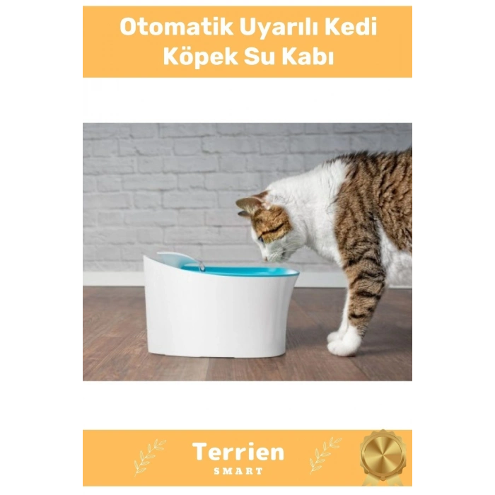 Smart Seri Özel Üretim Yeni Teknoloji Otomatik Uyarılı Ledli Karbon Filtreli Şık Kedi Köpek Su Kabı