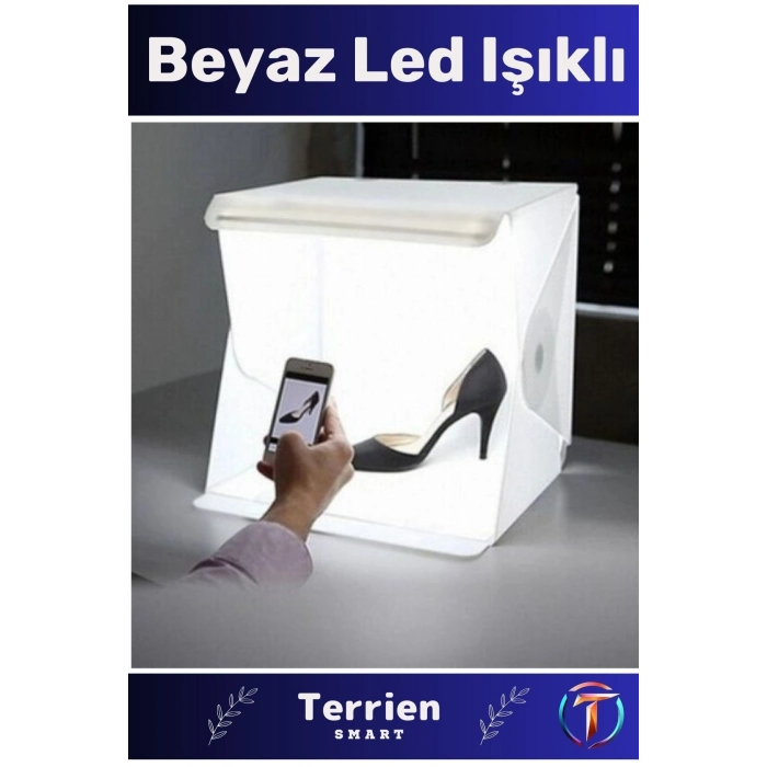 Smart Seri Yeni Üretim Beyaz Led Işıklı Katlanır Manyetik Devre Yapılı Stüdyo Kutusu Panel
