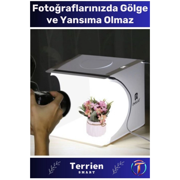 Smart Seri Yeni Üretim Beyaz Led Işıklı Katlanır Manyetik Devre Yapılı Stüdyo Kutusu Panel