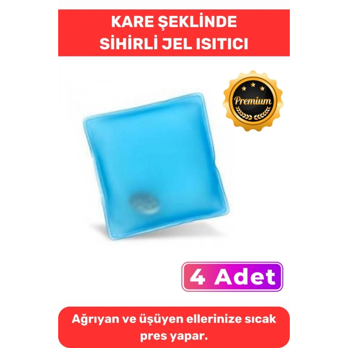Soğuk Havalarda Kare Şeklinde El Isıtıcısı Balıkcı Dağcı Sihirli Jel Isıtıcı Torba Cep Sobası 4 Adet