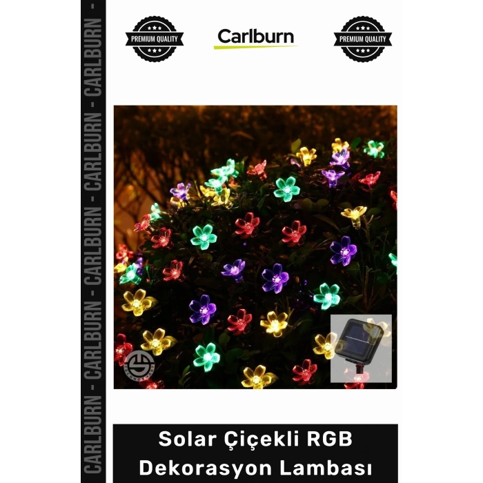 #Solar 30 Ledli Bahçe Dış Mekan Peyzaj Aydınlatma Güneş Enerjili Solar Çiçekli RGB Dekorasyon Lambası
