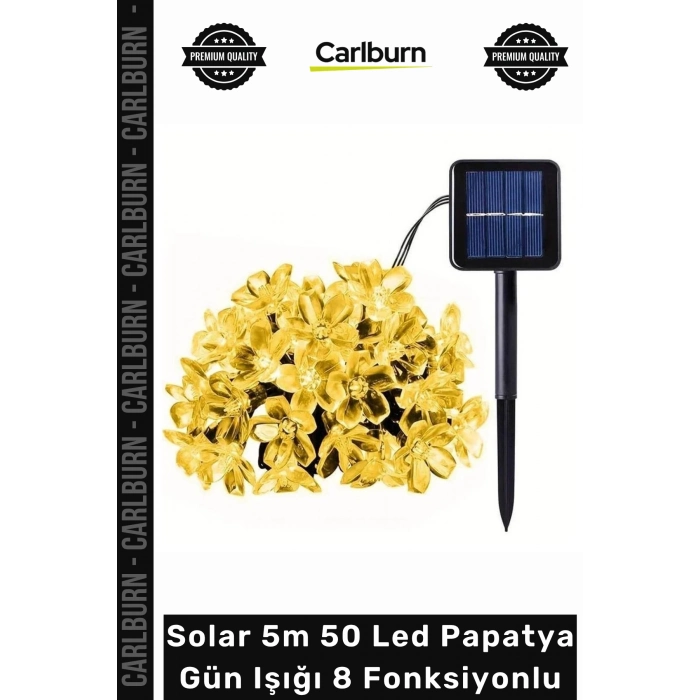 #Solar Bahçe Aydınlatma Dekoratif Dış Mekan Solar 5m 50 Led Papatya Gün Işığı 8 Fonksiyonlu