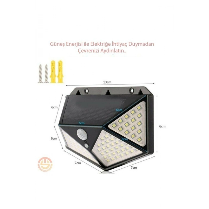 #Solar Dış Mekan Sensörlü Güneş Enerjili Su Geçirmez Solar Bahçe Aydınlatma Lambası 100 Led