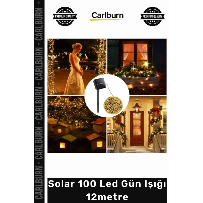 #Solar Bahçe Dekorasyon Dış Mekan Su Geçirmez MZ66 100 Led Aydınlatma Solar Led Gün Işığı 12m
