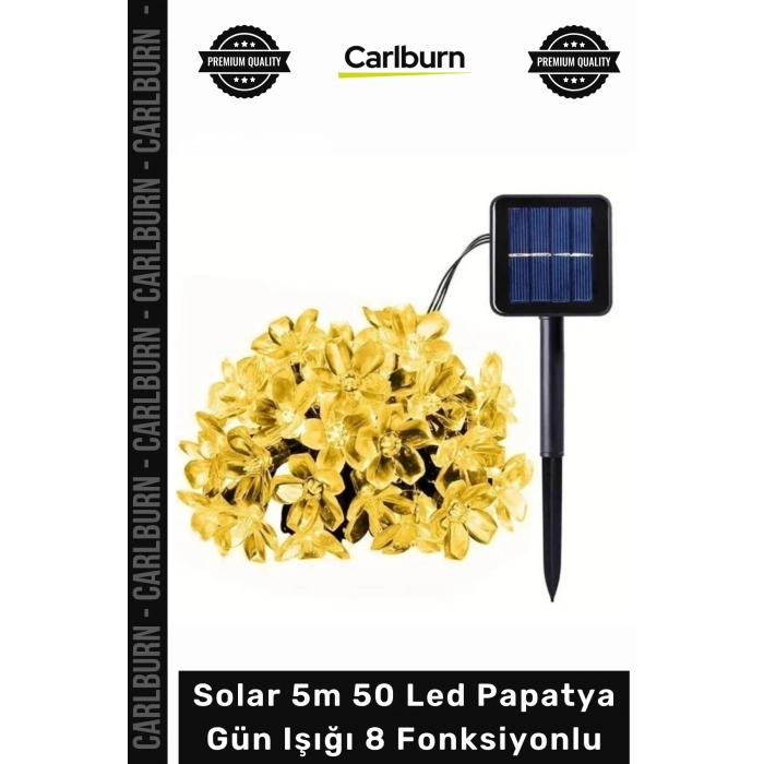 #Solar Bahçe Dekorasyonu Dış Mekan Su Geçirmez Solar 5m 50 Led Papatya Gün Işığı 8 Fonksiyonlu
