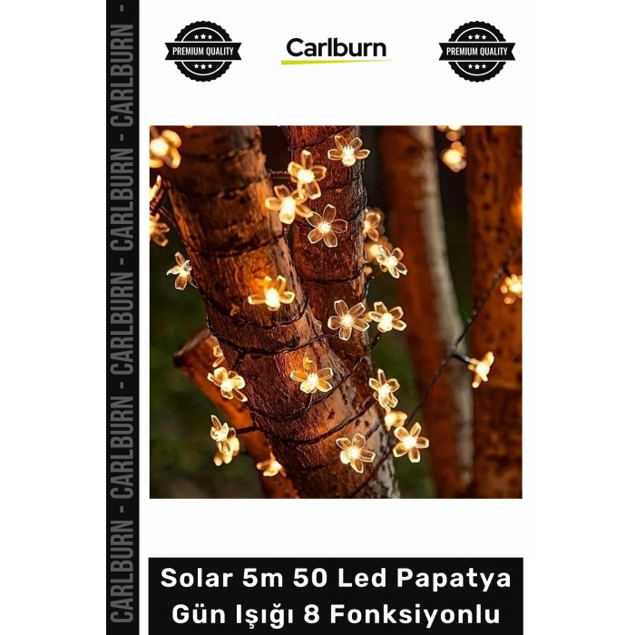 #Solar Bahçe Dekorasyonu Dış Mekan Su Geçirmez Solar 5m 50 Led Papatya Gün Işığı 8 Fonksiyonlu