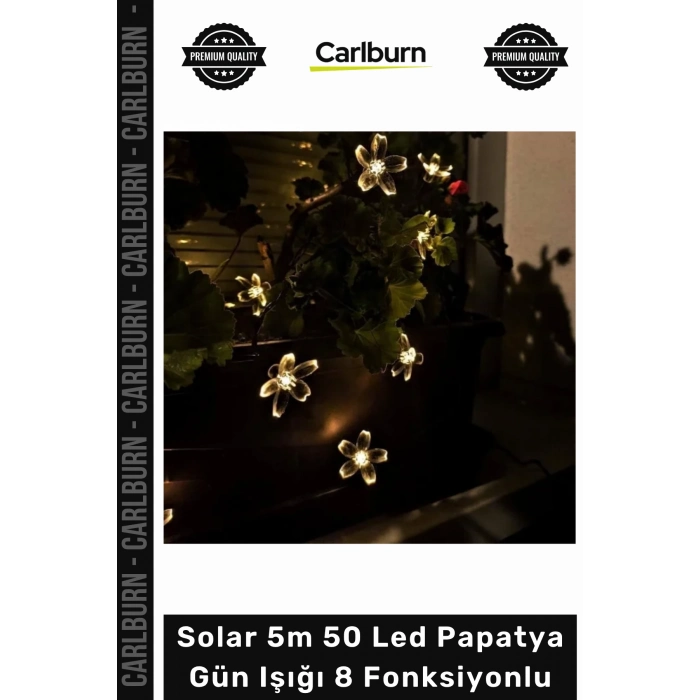 #Solar Bahçe Dekorasyonu Dış Mekan Su Geçirmez Solar 5m 50 Led Papatya Gün Işığı 8 Fonksiyonlu