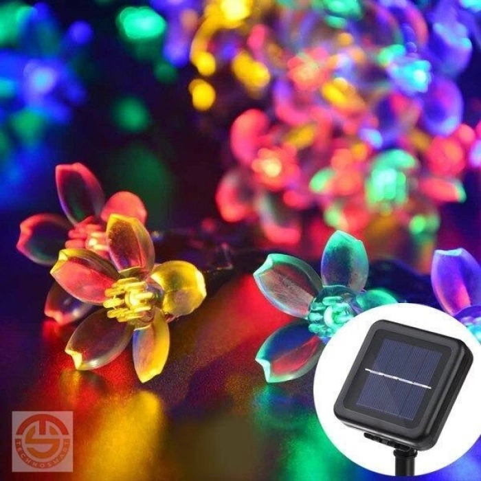 #Solar 30 Ledli Bahçe Dış Mekan Peyzaj Aydınlatma Güneş Enerjili Solar Çiçekli RGB Dekorasyon Lambası