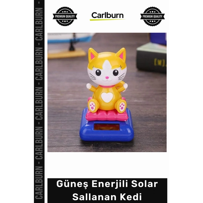 #Solar Dekoratif Masa Üstü Araç Önü Aksesuar Şans Kedisi Güneş Enerjili Solar Sallanan Kedi