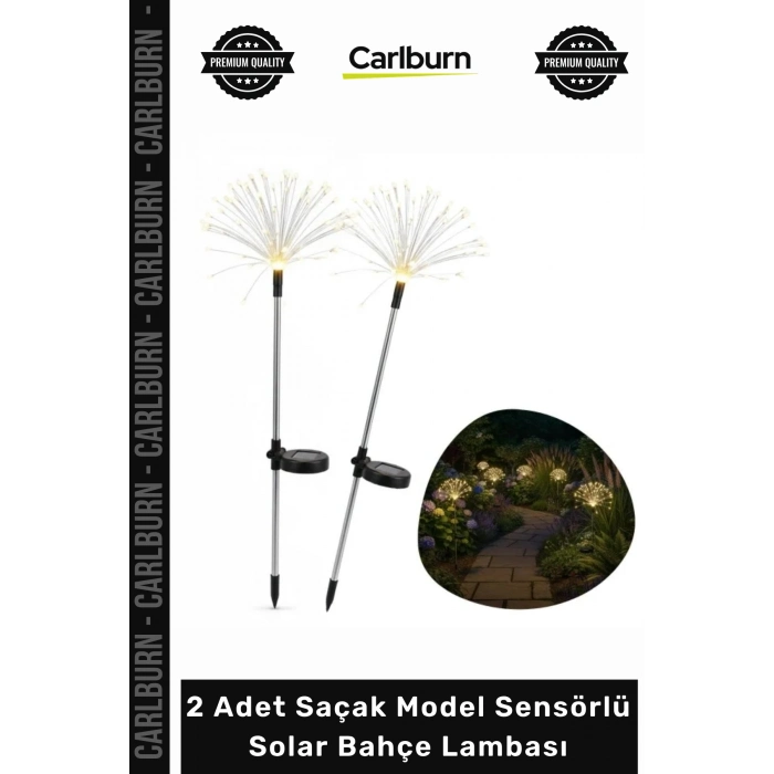 #Solar Dış Mekan Dekoratif Su Geçirmez LED 2 Adet Saçak Model Sensörlü Solar Bahçe Lambası