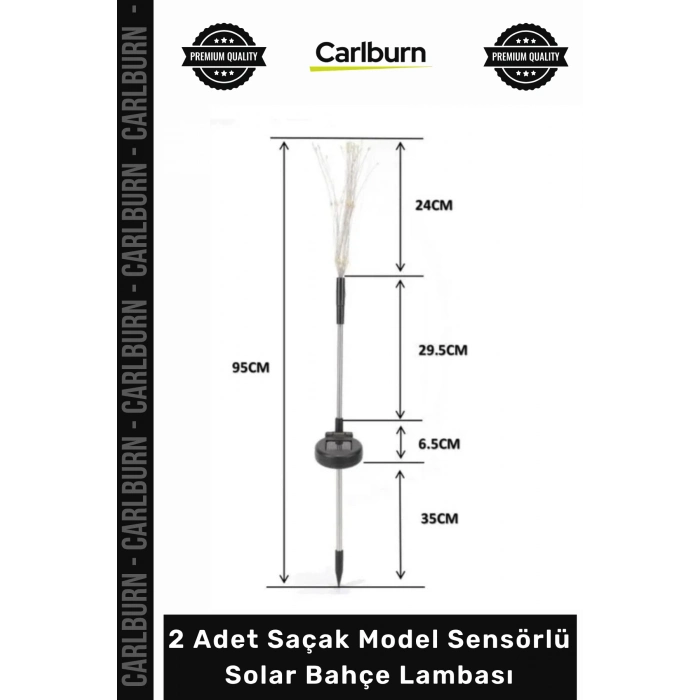 #Solar Dış Mekan Dekoratif Su Geçirmez LED 2 Adet Saçak Model Sensörlü Solar Bahçe Lambası