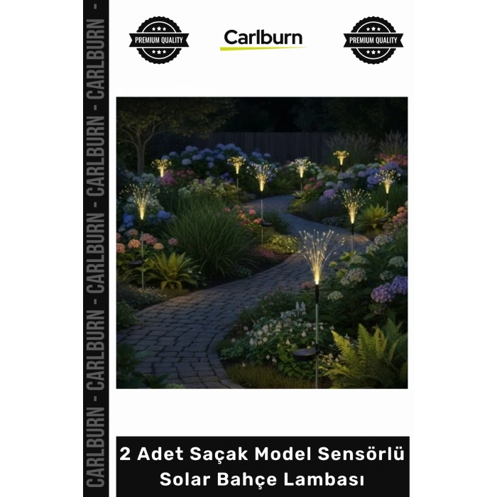 #Solar Dış Mekan Dekoratif Su Geçirmez LED 2 Adet Saçak Model Sensörlü Solar Bahçe Lambası