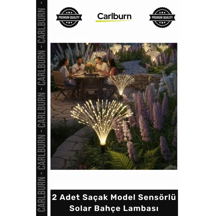 #Solar Dış Mekan Dekoratif Su Geçirmez LED 2 Adet Saçak Model Sensörlü Solar Bahçe Lambası