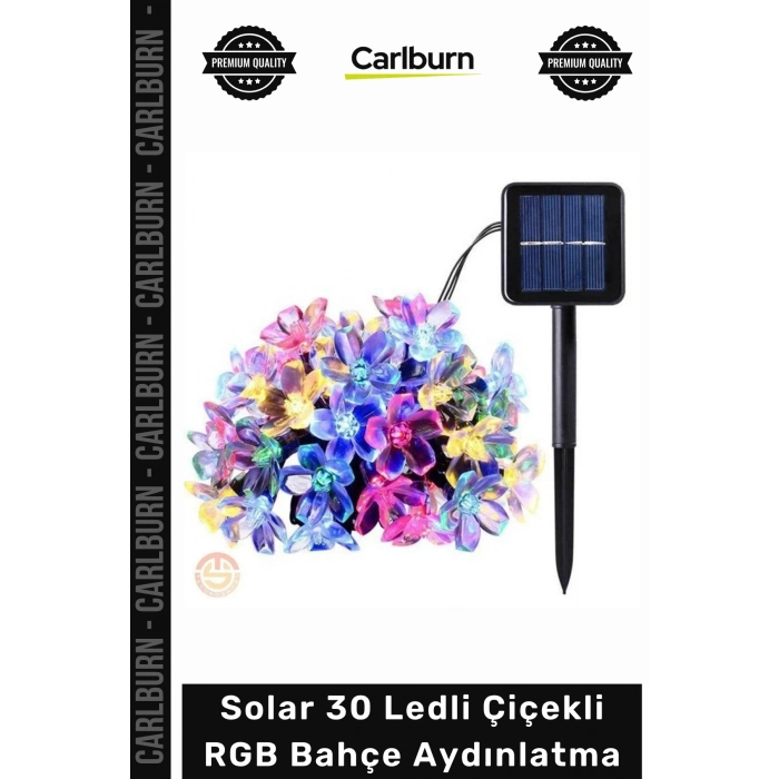 #Solar Dış Mekan Peyzaj Solar 30 Ledli Çiçekli RGB Bahçe Aydınlatma Dekorasyon Güneş Enerjili
