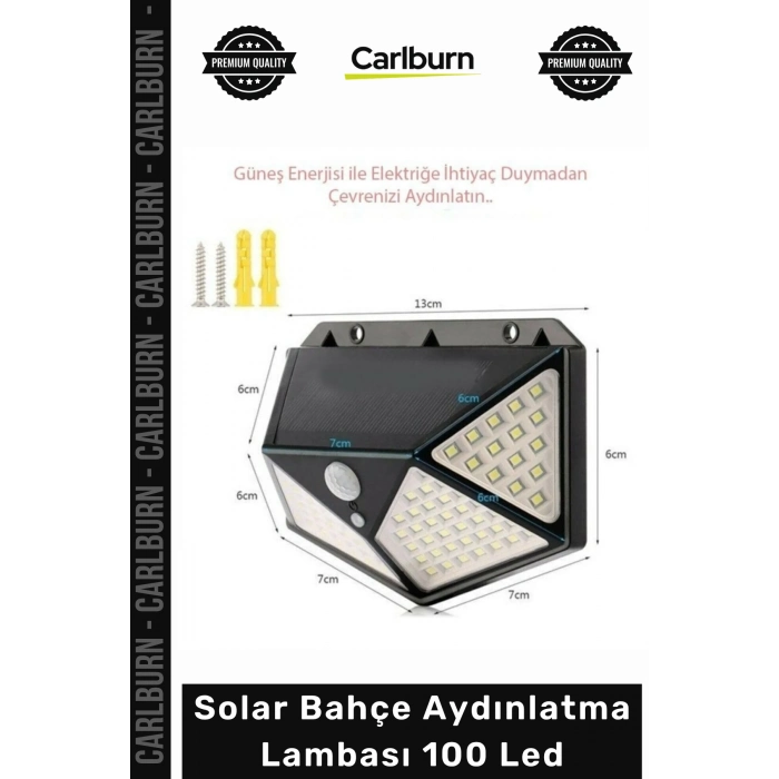 #Solar Dış Mekan Sensörlü Güneş Enerjili Su Geçirmez Solar Bahçe Aydınlatma Lambası 100 Led