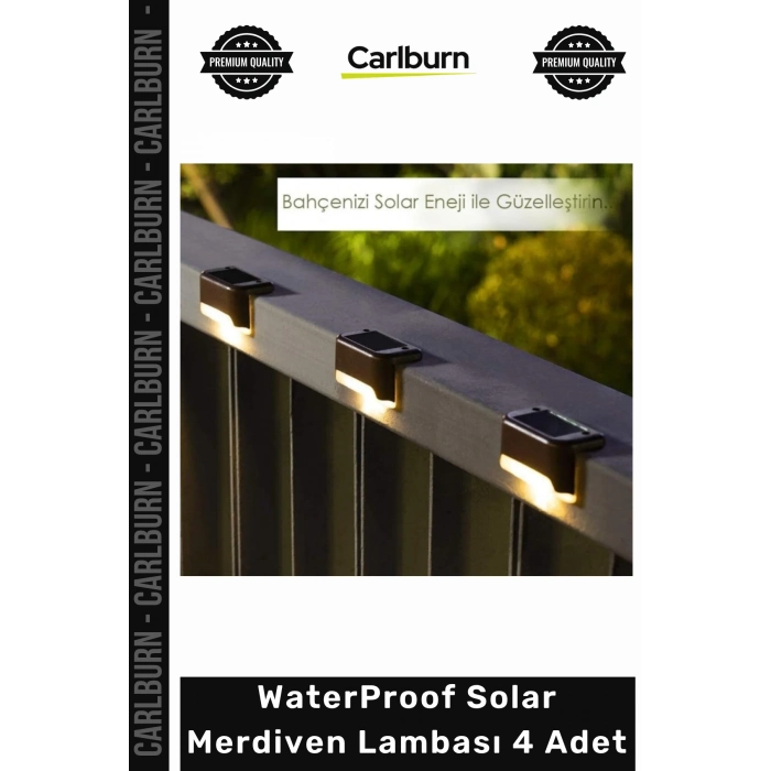 #Solar Güneş Enerjili Bahçe Aydınlatma Dış Mekan Lamba WaterProof Solar Merdiven Lambası 4 Adet