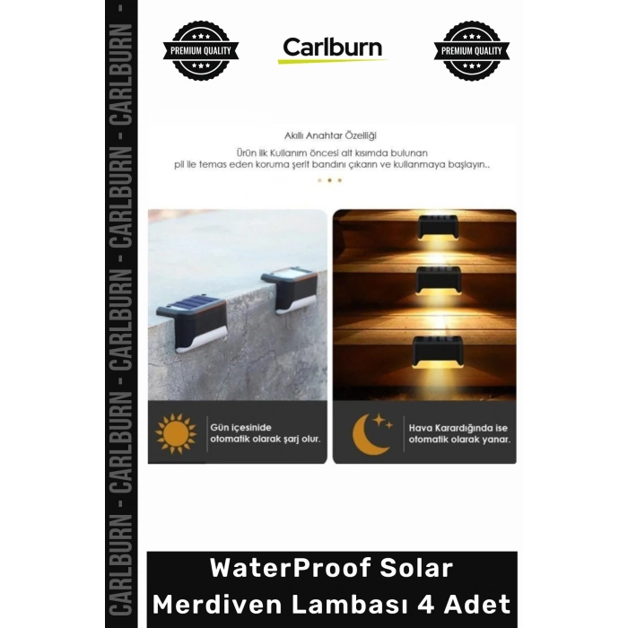 #Solar Güneş Enerjili Bahçe Aydınlatma Dış Mekan Lamba WaterProof Solar Merdiven Lambası 4 Adet