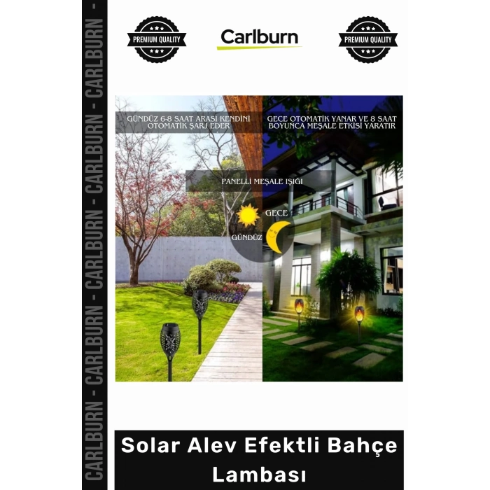 #Solar Güneş Enerjili LED Dekoratif Dayanıklı Kazıklı Şık Solar Alev Efektli Bahçe Lambası