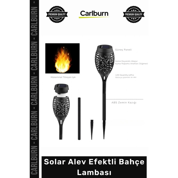 #Solar Güneş Enerjili LED Dekoratif Dayanıklı Kazıklı Şık Solar Alev Efektli Bahçe Lambası