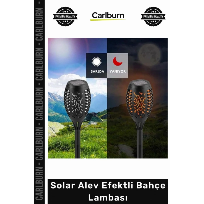 #Solar Güneş Enerjili LED Dekoratif Dayanıklı Kazıklı Şık Solar Alev Efektli Bahçe Lambası