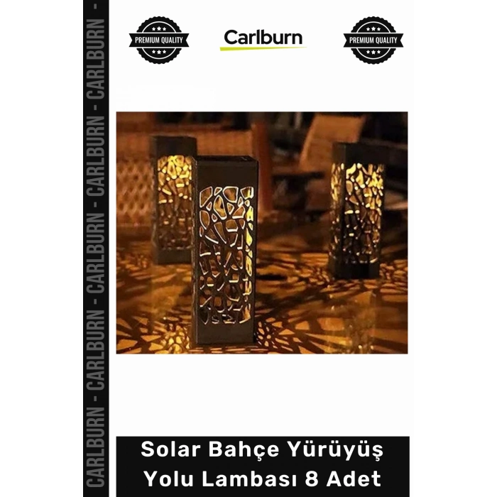 #Solar Güneş Enerjili Otomatik Sensörlü Dekoratif Bahçe Solar Bahçe Yürüyüş Yolu Lambası 8 Adet