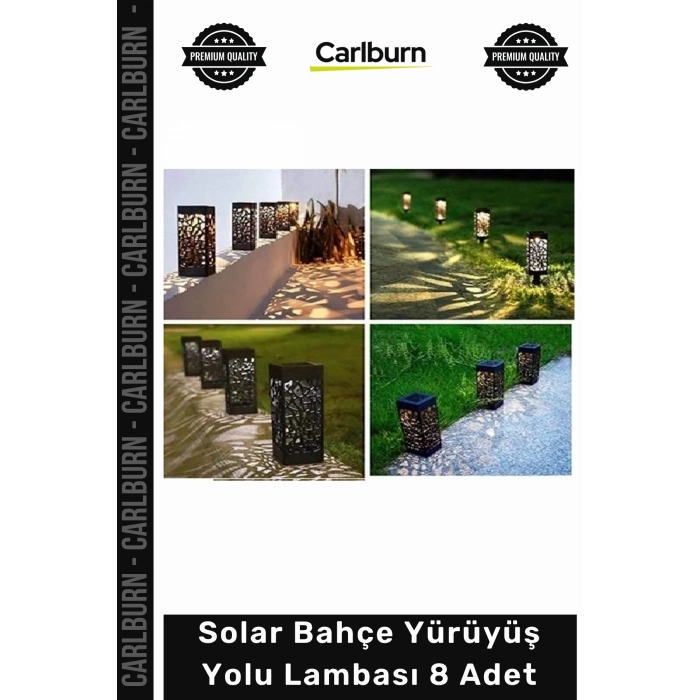 #Solar Güneş Enerjili Otomatik Sensörlü Dekoratif Bahçe Solar Bahçe Yürüyüş Yolu Lambası 8 Adet