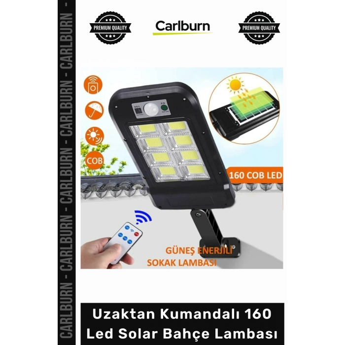 #Solar Güneş Enerjili Su Geçirmez Sensörlü Bahçe Uzaktan Kumandalı 160 Led Solar Bahçe Lambası