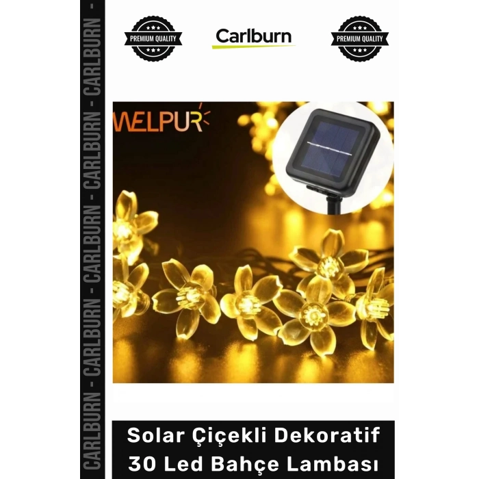 #Solar Günışığı Dış Mekan Peyzaj Aydınlatma Panel Solar Çiçekli Dekoratif 30 Led Bahçe Lambası