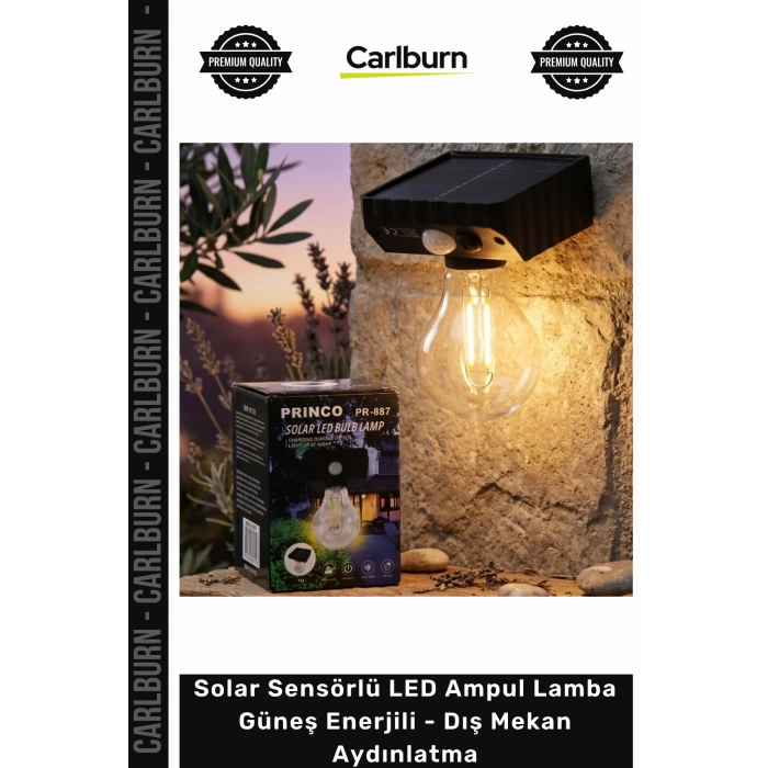 #Solar Su Geçirmez Bahçe Solar Sensörlü LED Ampul Lamba Güneş Enerjili Dış Mekan Aydınlatma