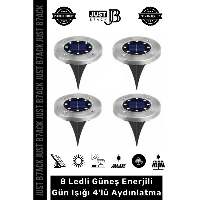 #SolarAydınlatma Su Geçirmez 8 Ledli Solar Güneş Enerjili Bahçe Işık Aydınlatma Gün Işığı 4lü Lamba