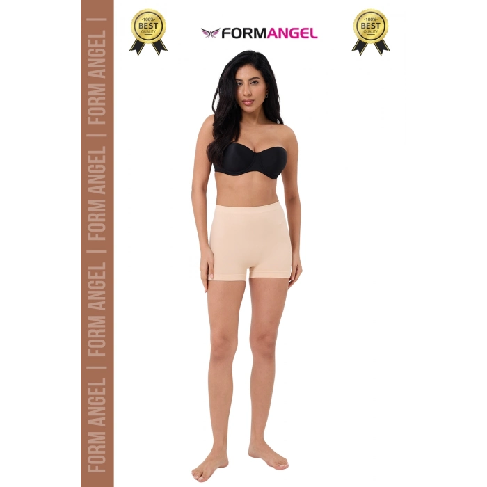 #Şort 2 Beden Küçülten Toparlayıcı Bel Sıkılaştırıcı Şekillendirici Yüksek Bel Dikişsiz Boxer Şort