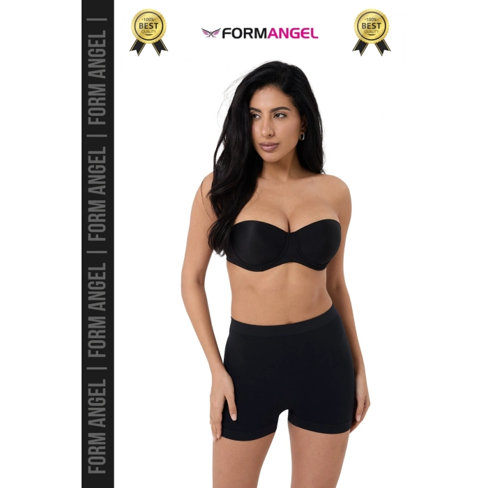 #Şort 2 Beden Küçülten Toparlayıcı Bel Sıkılaştırıcı Şekillendirici Yüksek Bel Dikişsiz Boxer Şort