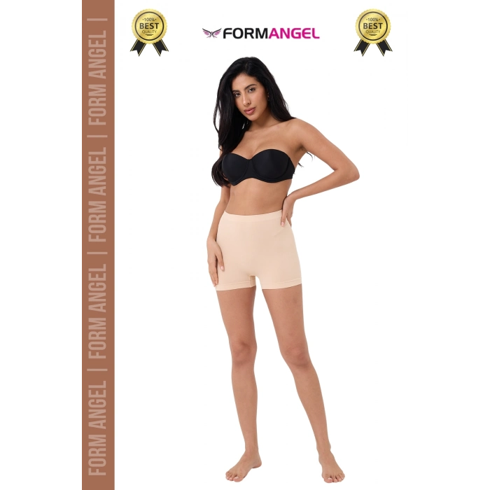 #Şort 2 Beden Küçülten Toparlayıcı Bel Sıkılaştırıcı Şekillendirici Yüksek Bel Dikişsiz Boxer Şort