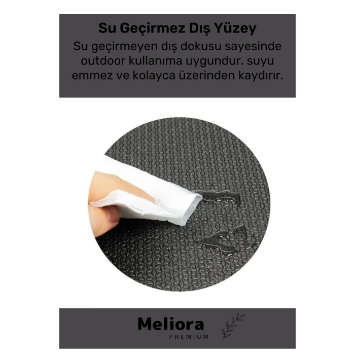 Su Geçirmez Konfor Modeli Taşıma Askılı Çift Taraflı Kamp Zemin Çadır Uyku Matı Siyah Yer Minderi