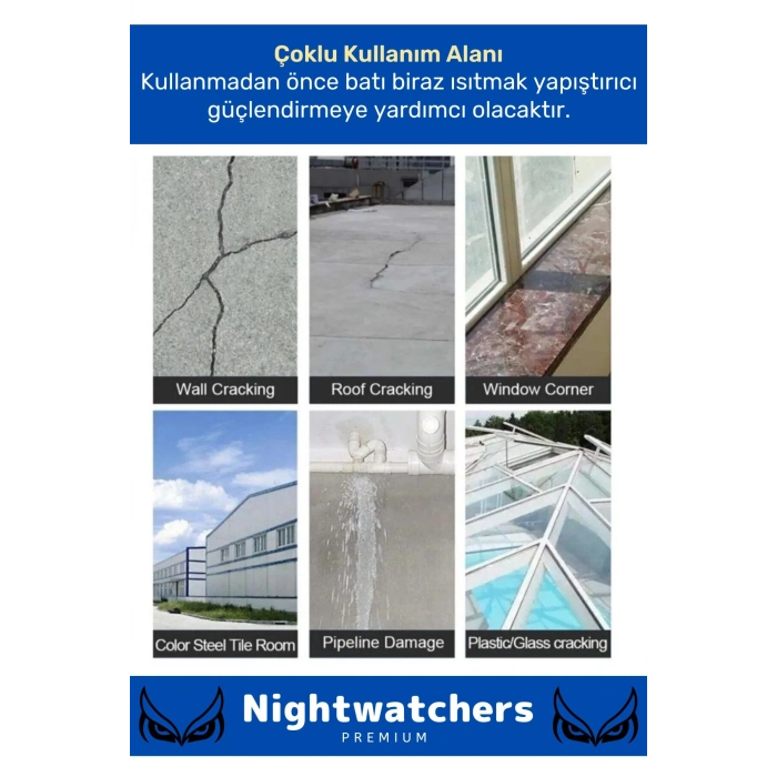 Su Geçirmez Sızdırmaz Alev Geciktirici Dayanıklı Alüminyum Sakız Çamur Bant 48mmx2mt Tamir Bandı 5