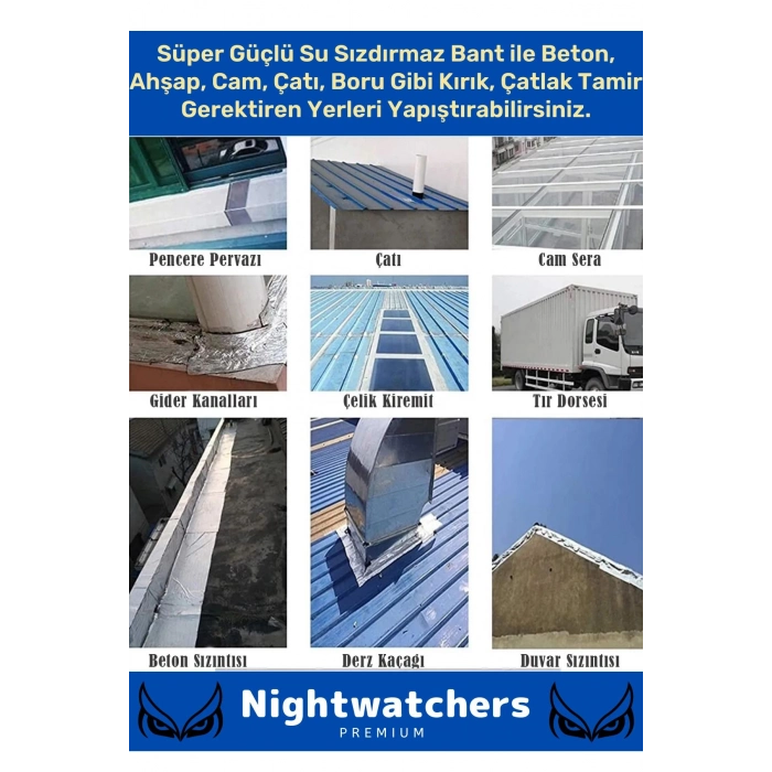 Su Geçirmez Sızdırmaz Alev Geciktirici Dayanıklı Alüminyum Sakız Çamur Bant 48mmx2mt Tamir Bandı 5