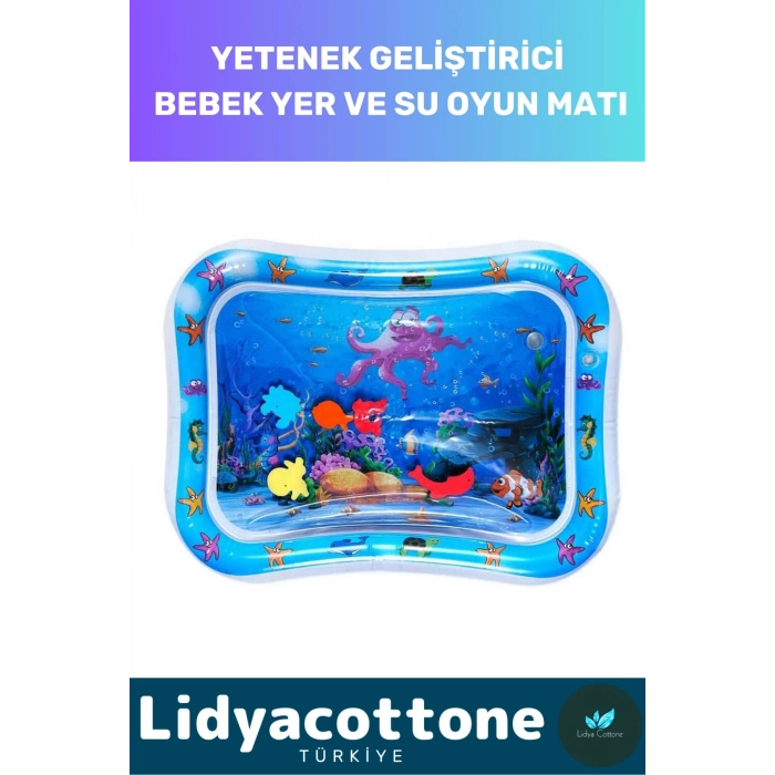 Su Oyun Matı Tummy Time Emekleme Dayanıklı Sızdırmaz Bebek Aktivite Oyuncağı Emekleme Yatak Minder