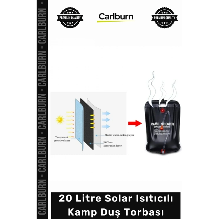 #SuTorbası Portatif Güneş Enerjili PVC Outdoor Su Çantası 20 Litre Solar Isıtıcılı Kamp Duş Torbası