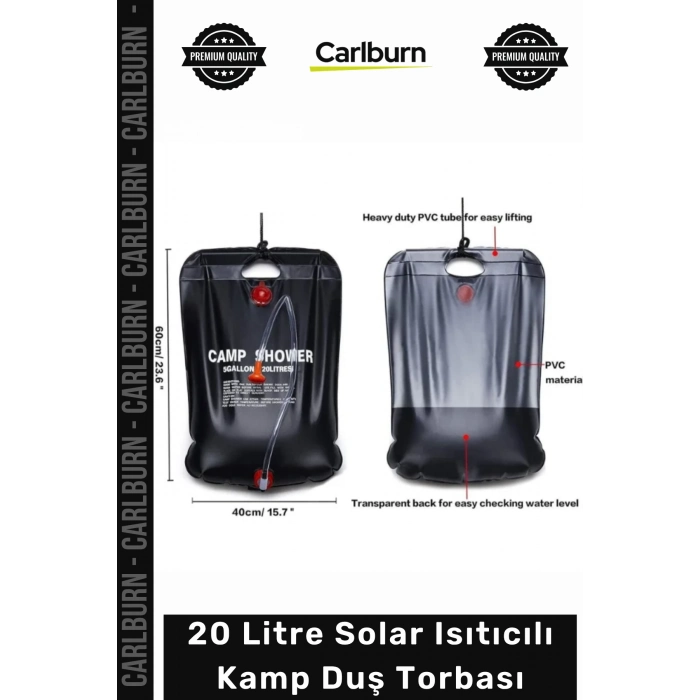 #SuTorbası Portatif Güneş Enerjili PVC Outdoor Su Çantası 20 Litre Solar Isıtıcılı Kamp Duş Torbası