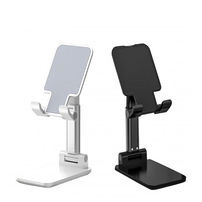 Özel Üretim Masaüstü Portatif Ayarlanabilir Ergonomik Şık Modern Dayanıklı Telefon Standı Beyaz