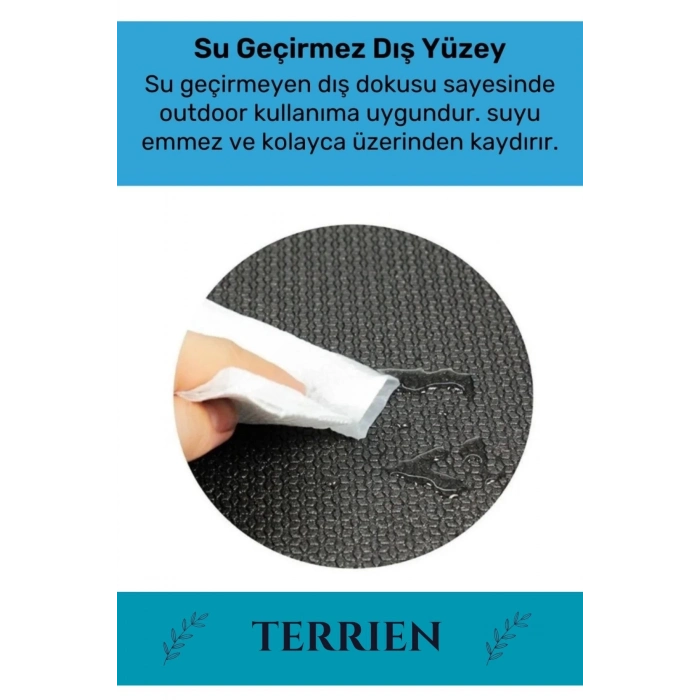 Taşıma Askılı Konfor Modeli Çift Taraflı Kaymaz Yoga Meditasyon Minderi Mavi Siyah Mat