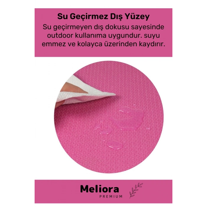 Taşıma Askılı Konfor Modeli Çift Taraflı Kaymaz Yoga Meditasyon Minderi Pembe Siyah Mat