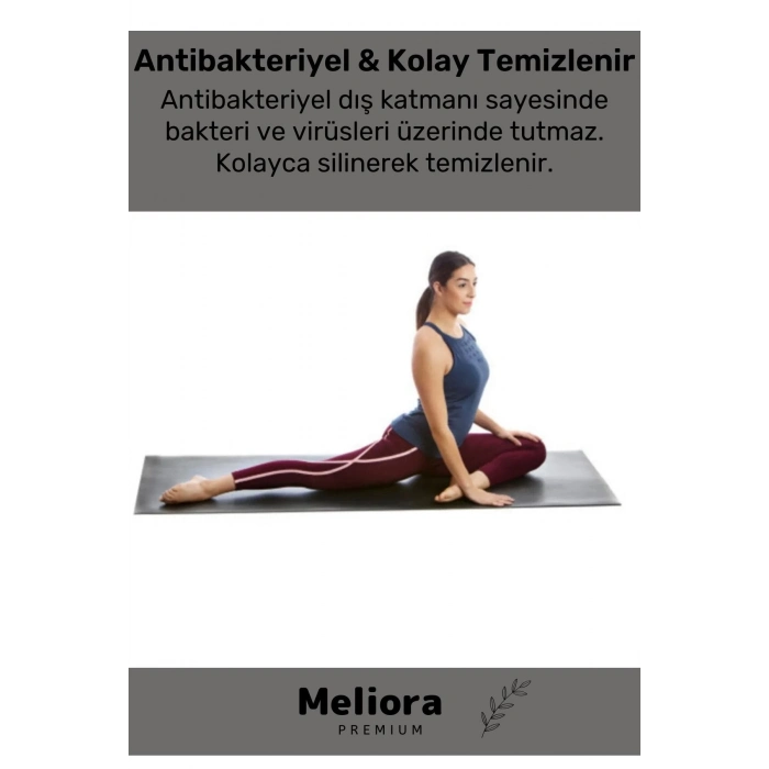 Taşıma Askılı Konfor Modeli Çift Taraflı Kaymaz Yoga Meditasyon Minderi Siyah Mat