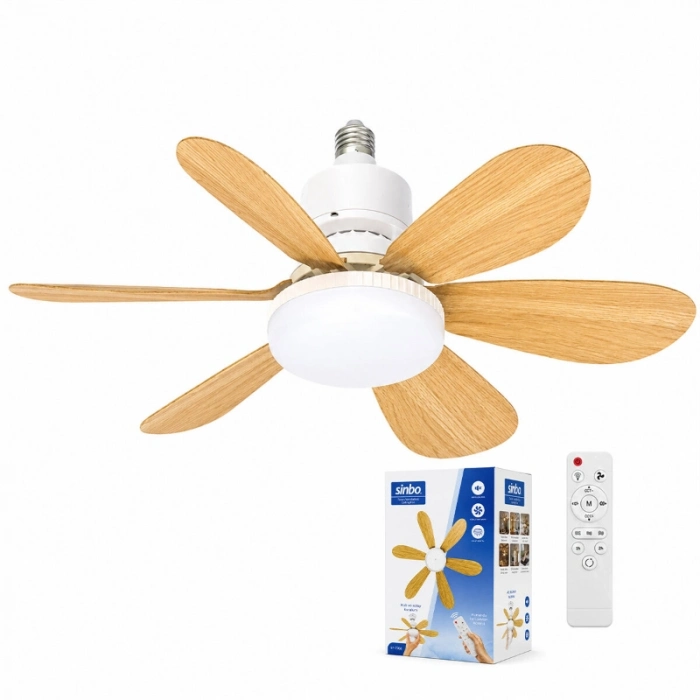 Özel Üretim Modern Şık Sessiz Tavan Vantilatörü LED Avize Uzaktan Kumandalı 6 Kanatlı 52 cm