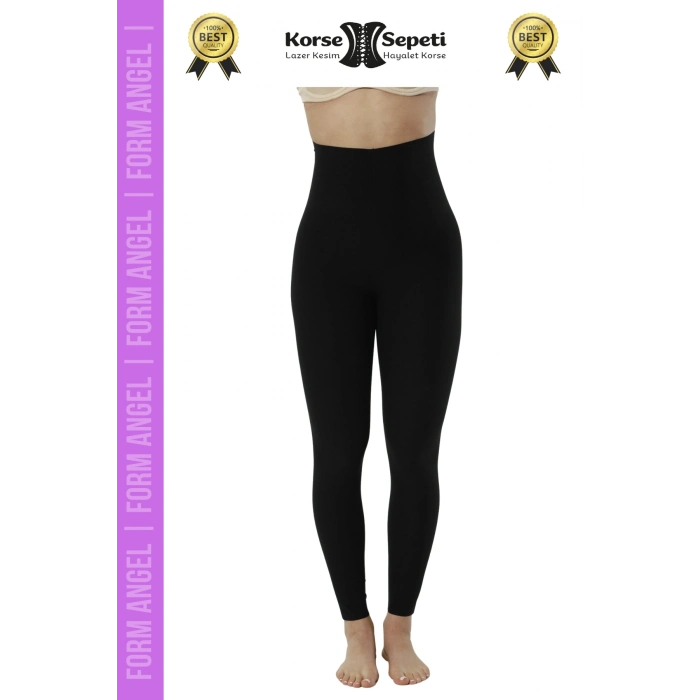 #Tayt 2 Beden Küçülten Diz İz Yapmayan Kaymaz Toparlayıcı Lazer Kesim Yüksek Bel Korseli Tayt